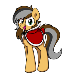 Size: 2000x2000 | Tagged: safe, artist:sugar morning, oc, oc:steaming stove, species:earth pony, species:pony, bow, cape, clothing, female, happy, hood, simple background, solo, tail bow, transparent background