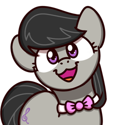 Size: 1000x1000 | Tagged: safe, artist:sugar morning, character:octavia melody, species:earth pony, species:pony, bust, cat face, cat smile, cute, female, looking at you, mare, open mouth, simple background, smiling, solo, sugar morning's smiling ponies, tavibetes, transparent background