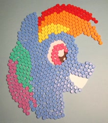 Size: 1024x1166 | Tagged: safe, artist:malte279, character:rainbow dash, species:pony, craft, diabetes, mosaic, plastic, wip