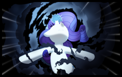 Size: 1500x943 | Tagged: safe, artist:faith-wolff, idw, character:nightmare rarity, character:rarity, species:pony, species:unicorn, female, idw showified, mare, nightmare dreamscape, nose in the air, scene interpretation, transformation