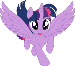 Size: 5662x5000 | Tagged: safe, artist:pink1ejack, kotobukiya, character:twilight sparkle, character:twilight sparkle (alicorn), species:alicorn, species:pony, absurd resolution, cute, female, mare, moe, open mouth, spread wings, twiabetes, vector, wings
