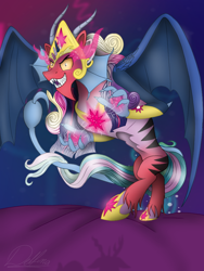 Size: 768x1024 | Tagged: safe, artist:delfinaluther, idw, character:cosmos, species:draconequus, cosmageddon, fusion