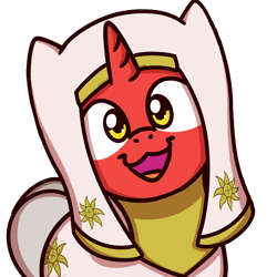 Size: 1000x1000 | Tagged: source needed, safe, artist:sugar morning, oc, oc only, oc:dawn treader, species:pony, species:unicorn, :3, female, habit, mare, nun, simple background, solo, sugar morning's smiling ponies, sun, transparent background