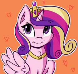 Size: 1794x1709 | Tagged: safe, artist:artiks, character:princess cadance, species:alicorn, species:pony, female, floating heart, heart, holiday, mare, outline, simple background, smiling, solo, valentine's day