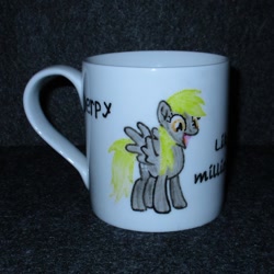 Size: 1024x1024 | Tagged: safe, artist:malte279, character:derpy hooves, craft, cup, porcelain, porcelain painting