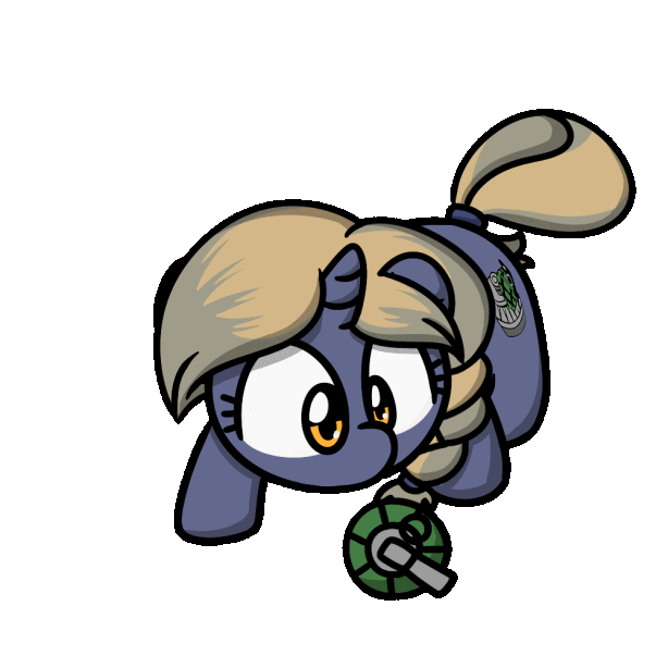 Size: 614x614 | Tagged: source needed, useless source url, safe, artist:sugar morning, part of a set, oc, oc only, oc:blasting cap, species:pony, species:unicorn, animated, cute, grenade, simple background, sugar morning's play time, this is going to hurt, this will end in death, too dumb to live, transparent background, ych result
