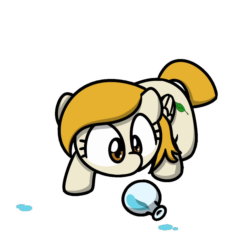 Size: 1000x1000 | Tagged: safe, artist:sugar morning, part of a set, oc, oc only, oc:wayside, species:pegasus, species:pony, animated, cute, female, gif, mare, potion, puddle, solo, sugar morning's play time, ych result