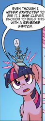 Size: 214x578 | Tagged: safe, idw, character:twilight sparkle, character:twilight sparkle (alicorn), species:alicorn, species:pony, comic, device, dialogue, ponies of dark water, speech bubble