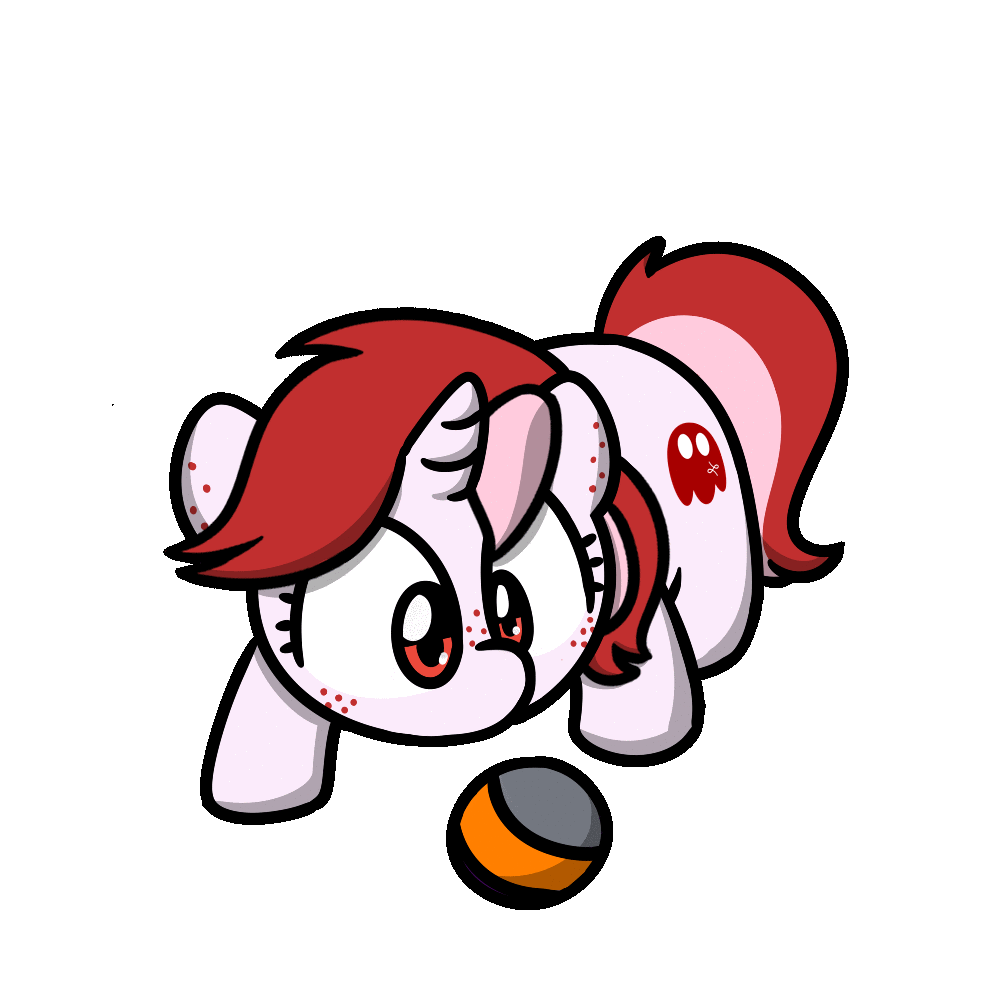 Size: 1000x1000 | Tagged: safe, artist:sugar morning, oc, oc only, oc:ruby, oc:rubystrings, species:pony, species:unicorn, animated, ball, behaving like a cat, colored, commission, cute, cutie mark, female, simple background, solo, sugar morning's play time, transparent background, yarn, yarn ball, ych result, your character here