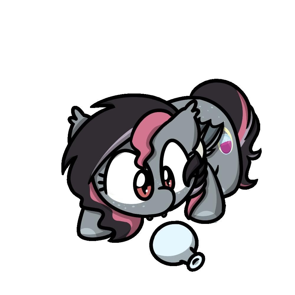 Size: 1000x1000 | Tagged: safe, artist:sugar morning, oc, oc only, oc:aurora nightgloom, species:bat pony, animated, behaving like a cat, bottle, colored, commission, cute, cutie mark, fangs, female, potion, simple background, solo, sugar morning's play time, transparent background, yarn, ych result, your character here