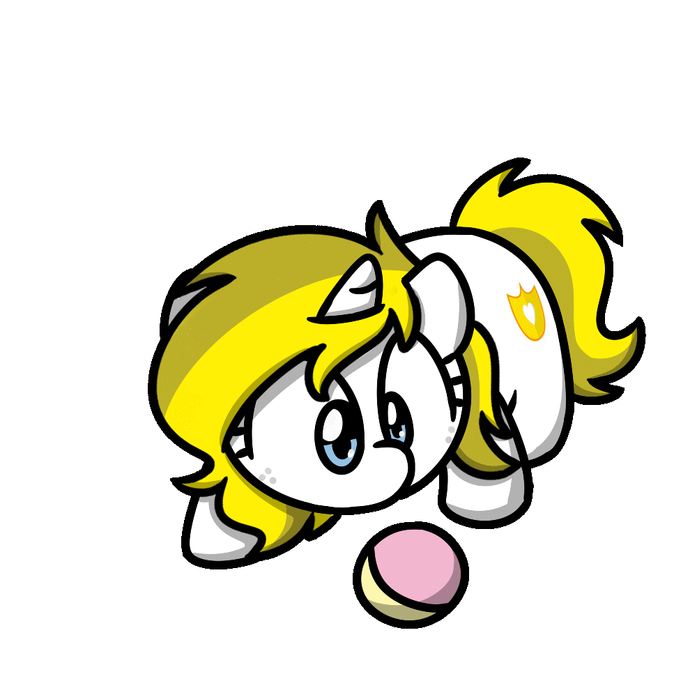 Size: 1000x1000 | Tagged: safe, artist:sugar morning, oc, oc only, oc:white heart, species:pony, species:unicorn, animated, ball, behaving like a cat, colored, commission, cute, cutie mark, female, rule 63, simple background, solo, sugar morning's play time, transparent background, yarn, yarn ball, ych result, your character here