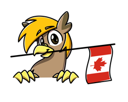 Size: 2560x2048 | Tagged: safe, artist:sugar morning, oc, oc only, oc:pad, species:griffon, bust, canada, canadian flag, commission, flag, looking at you, portrait, simple background, solo, transparent background