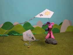 Size: 1024x768 | Tagged: safe, alternate version, artist:malte279, character:princess celestia, character:starlight glimmer, craft, inequality sign, kite, kite flying, kites, sculpture, starch foam