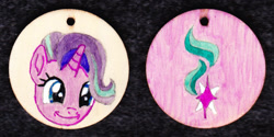 Size: 1014x507 | Tagged: safe, artist:malte279, character:starlight glimmer, craft, cutie mark, jewelry, pendant, wood