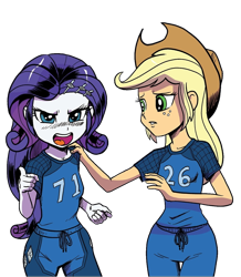 Size: 4272x4896 | Tagged: safe, artist:pencils, edit, idw, character:applejack, character:rarity, my little pony:equestria girls, background removed, simple background, transparent background