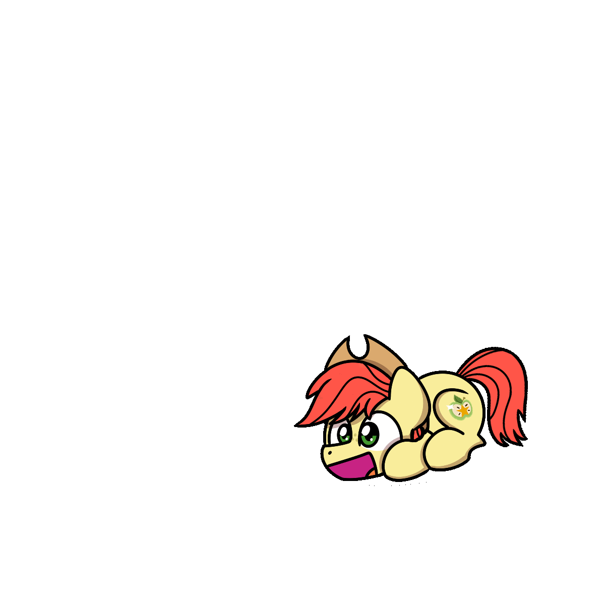 Size: 1200x1200 | Tagged: safe, artist:sugar morning, part of a set, character:bright mac, species:earth pony, species:pony, animated, brightabetes, clothing, cute, happy, hat, jumping, leaping, loop, male, simple background, solo, stallion, sugar morning's jumping ponies, transparent background