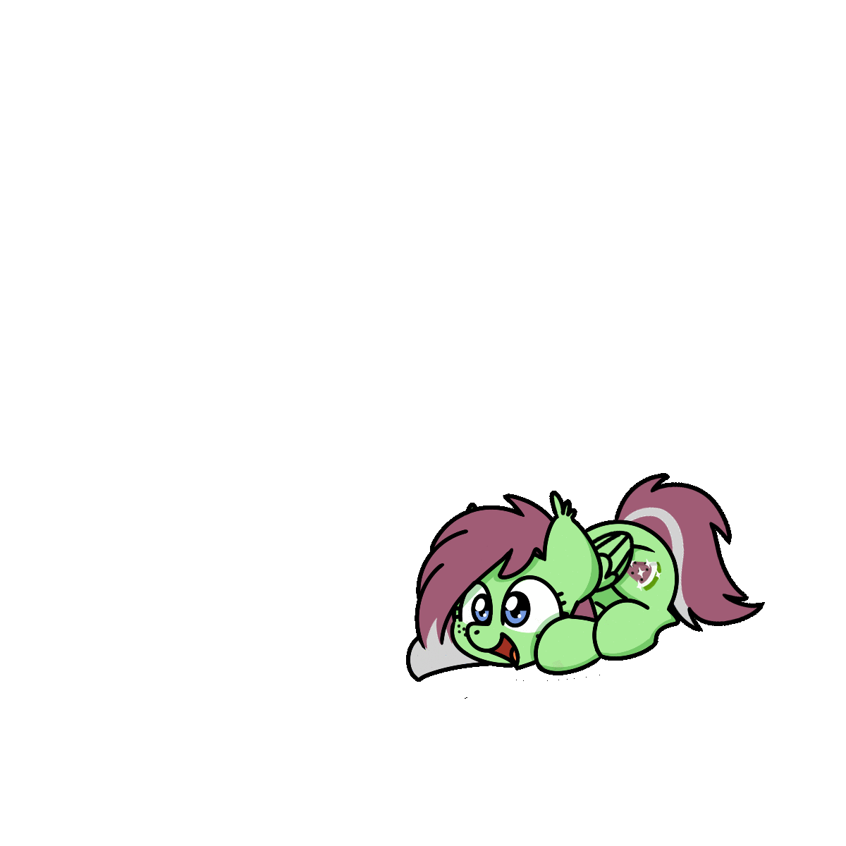 Size: 1200x1200 | Tagged: safe, artist:sugar morning, part of a set, oc, oc only, oc:watermelon success, species:pegasus, species:pony, animated, happy, jumping, simple background, solo, sugar morning's jumping ponies, transparent background, ych result
