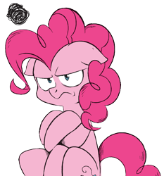 Size: 991x1062 | Tagged: safe, edit, seven seas, character:pinkie pie, species:earth pony, species:pony, my little pony: the manga, color edit, colored, female, mare, my little pony: the manga volume 2, simple background, solo, transparent background