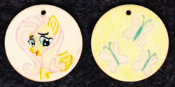Size: 1000x500 | Tagged: safe, artist:malte279, character:fluttershy, craft, cutie mark, jewelry, pendant, wood