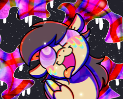 Size: 2560x2048 | Tagged: safe, artist:bizarresong, artist:sugar morning, oc, oc only, oc:darkskye, species:pegasus, species:pony, 2d, acid, digital art, drugs, female, lsd, mare, pegasus oc, psychedelic, solo, tongue out, tripping, trippy, wings