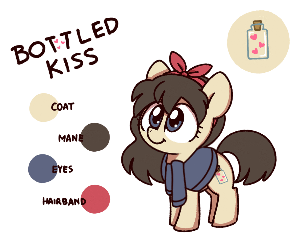 Size: 1200x960 | Tagged: safe, artist:sugar morning, oc, oc only, oc:bottled kiss, species:pegasus, species:pony, animated, clothing, cute, female, filly, hairband, jacket, mare, ocbetes, reference sheet, simple background, white background