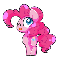 Size: 4300x4300 | Tagged: safe, artist:sugar morning, character:pinkie pie, species:earth pony, species:pony, ;p, absurd resolution, cute, diapinkes, heart eyes, mlem, one eye closed, silly, simple background, solo, tongue out, transparent background, wingding eyes, wink