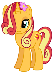 Size: 1024x1408 | Tagged: safe, artist:emeraldblast63, artist:pony-berserker, idw, character:sunset shimmer, comic:of kings and changelings, flower, flower in hair, semi-grimdark series, show accurate, simple background, solo, transparent background