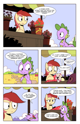 Size: 1320x2040 | Tagged: safe, artist:karzahnii, character:roseluck, character:spike, comic, flower, generosity, rose, tales from ponyville