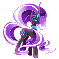 Size: 720x720 | Tagged: safe, artist:thurder2020, idw, character:nightmare rarity, character:rarity, species:pony, female, looking at you, mare, simple background, solo, white background