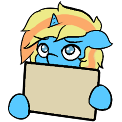 Size: 1000x1000 | Tagged: safe, artist:move, oc, oc only, oc:skydreams, species:pony, species:unicorn, emotes, female, horn, meme template, sign, solo
