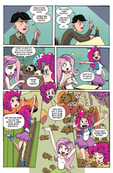 Size: 773x1188 | Tagged: safe, artist:pencils, edit, editor:michaelsety, idw, character:cranky doodle donkey, character:fluttershy, character:pinkie pie, g4, my little pony:equestria girls, comic, converse, gerbil, korean, page, shoes