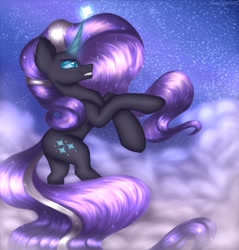 Size: 1146x1200 | Tagged: safe, artist:darklight1315, idw, character:nightmare rarity, character:rarity, species:pony, species:unicorn, g4, glowing horn, horn, solo, stars