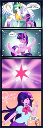 Size: 517x1541 | Tagged: safe, artist:jiayi, character:fluttershy, character:princess celestia, character:twilight sparkle, character:twilight sparkle (alicorn), species:alicorn, species:pony, my little pony:equestria girls, comic, humanized, twoiloight spahkle