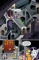 Size: 900x1384 | Tagged: safe, idw, official comic, character:applejack, character:fluttershy, character:pinkie pie, character:rainbow dash, character:rarity, character:twilight sparkle, comic, idw advertisement, m. c. escher, mane six, preview