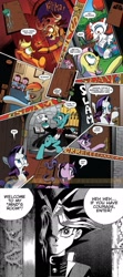 Size: 900x2032 | Tagged: safe, idw, official comic, character:applejack, character:fluttershy, character:pinkie pie, character:rainbow dash, character:rarity, character:twilight sparkle, atem, comic, creature from the black lagoon, dead, decapitated, erik, evil dead, indiana jones and the temple of doom, it, kali ma, mask, mola ram, musical instrument, organ, pennywise, phantom of the opera, ponified, severed head, shrunken head, skull, stephen king, tentacles, the grady girls, the shining, yu-gi-oh!