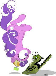 Size: 2327x3153 | Tagged: safe, artist:frozenfish696, idw, character:screwball, species:earth pony, species:pony, andy price, cat, clothing, floating, flying, hat, idw showified, propeller hat, scared, simple background, surprised, swirly eyes, transparent background, upside down, vector