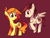 Size: 1024x768 | Tagged: safe, artist:karzahnii, character:pound cake, character:pumpkin cake, species:pegasus, species:pony, species:unicorn, g4, adult, brother and sister, cake twins, colt, duo, female, filly, male, mare, older, older pound cake, older pumpkin cake, red background, siblings, simple background, stallion, twins