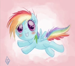 Size: 668x586 | Tagged: safe, artist:whitediamonds, character:rainbow dash, species:pegasus, species:pony, g4, cute, dashabetes, female, filly, filly rainbow dash, flying, foal, solo