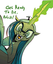 Size: 288x343 | Tagged: safe, edit, idw, character:queen chrysalis, vulgar