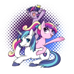 Size: 700x700 | Tagged: safe, artist:keterok, character:princess cadance, character:shining armor, character:twilight sparkle, happy, open mouth