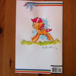 Size: 498x500 | Tagged: safe, artist:katiecandraw, idw, character:rainbow dash, character:scootaloo, species:pegasus, species:pony, traditional art