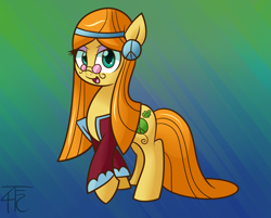Size: 2298x1845 | Tagged: safe, artist:php92, idw, character:wheat grass, species:earth pony, species:pony, female, long mane, long tail, mare, micro-series, peace symbol, solo