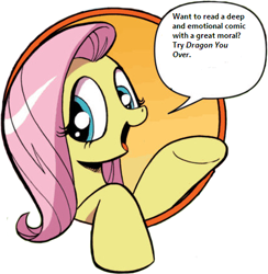 Size: 421x431 | Tagged: safe, idw, character:fluttershy, comic:dragon you over, bad advice fluttershy, exploitable meme, meme