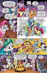 Size: 1040x1600 | Tagged: safe, idw, official comic, character:apple bloom, character:applejack, character:fluttershy, character:pinkie pie, character:princess celestia, character:rainbow dash, character:rarity, character:scootaloo, character:sweetie belle, character:twilight sparkle, character:twilight sparkle (unicorn), species:alicorn, species:earth pony, species:pegasus, species:pony, species:unicorn, ^^, adorabloom, behaving like a cat, blah blah blah, campfire, comic, cute, cutealoo, cutelestia, cutie mark crusaders, diasweetes, eyes closed, female, filly, ghostbusters, grin, lidded eyes, mare, momlestia, music notes, nag nag nag, nervous, nervous grin, ponyloaf, prone, scootalove, sisterly love, sleeping, smiling, smores, stay puft marshmallow man, talking, the return of queen chrysalis, the wizard of oz, thousand yard stare, twiabetes, twilight cat, whistling