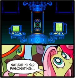 Size: 400x417 | Tagged: safe, idw, character:fluttershy, exploitable meme, meme, metroid, metroid (species), nature is so fascinating, nintendo, obligatory pony, super metroid, the baby