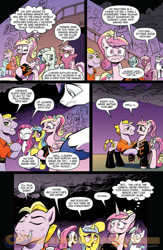Size: 900x1384 | Tagged: safe, idw, official comic, character:cheerilee, character:diamond rose, character:lemony gem, character:princess cadance, character:shining armor, species:alicorn, species:earth pony, species:pegasus, species:pony, species:unicorn, 80s, 80s cheerilee, buck withers, clothing, comic, dialogue, female, idw advertisement, jacket, male, mare, neigh anything, preview, speech bubble, stallion