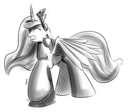 Size: 800x700 | Tagged: safe, artist:xioade, character:princess celestia, hooves, large hooves, sketch, solo