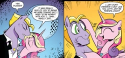 Size: 627x292 | Tagged: safe, idw, character:princess cadance, buck withers, friendzone, patting