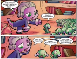 Size: 971x741 | Tagged: safe, artist:agnesgarbowska, idw, official comic, character:spike, species:dragon, comic, dialogue, idw micro series, male, professor spike, sea beasts, speech bubble, thomas jefferson, wig