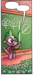 Size: 341x777 | Tagged: safe, artist:agnesgarbowska, idw, official comic, character:spike, species:dragon, bee, dialogue, exploitable, glasses, idw micro series, male, professor, professor spike, sea beasts, speech bubble